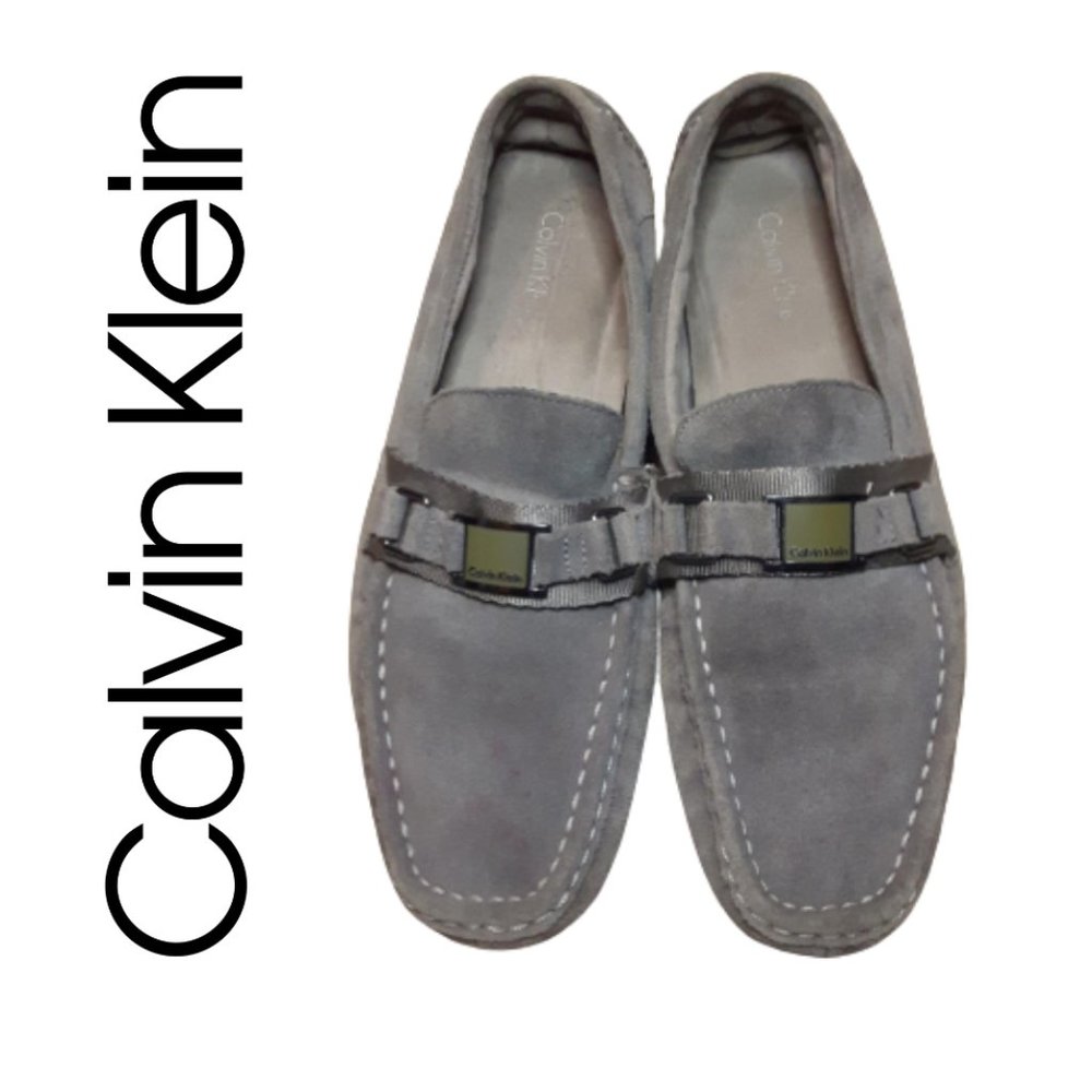 Calvin Klein Men's Suede Shoes Loafers Gray size 9M